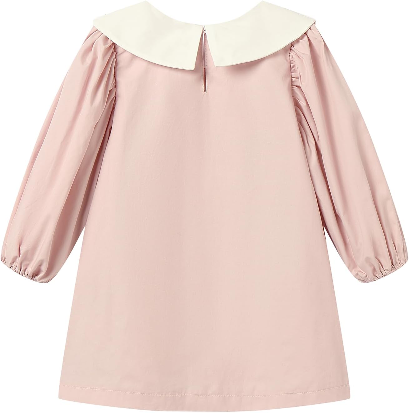 LittleSpring Girls Long Sleeve Dress with Peter Pan Collar Casual Fall Dresses - Image 2