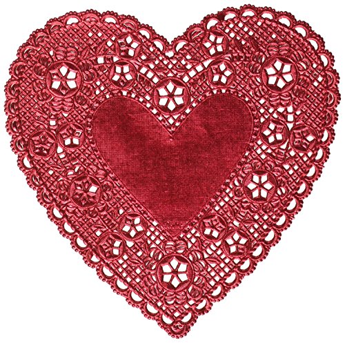 Review Hygloss Products Heart Doilies - 6 Inch Red Foil Doily for Crafts, Table Settings Made in USA, 18 Pack (26529)