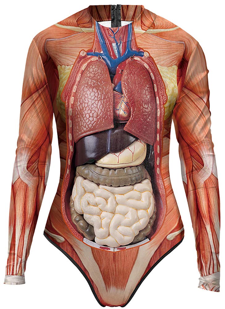 Sister Amy Womens Long Sleeve Zip Printed Zipper Surfing One Piece Swimsuit Bathing Suit