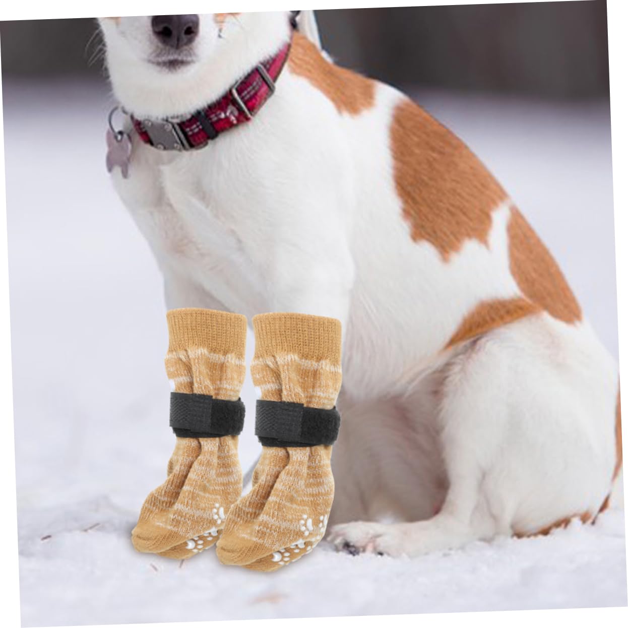 SUPVOX 4 Pack Dog Socks Paw Protectors for Dogs Wear-Resistant Breathable Pet Socks Compact Portable Easy Washable Stylish Design