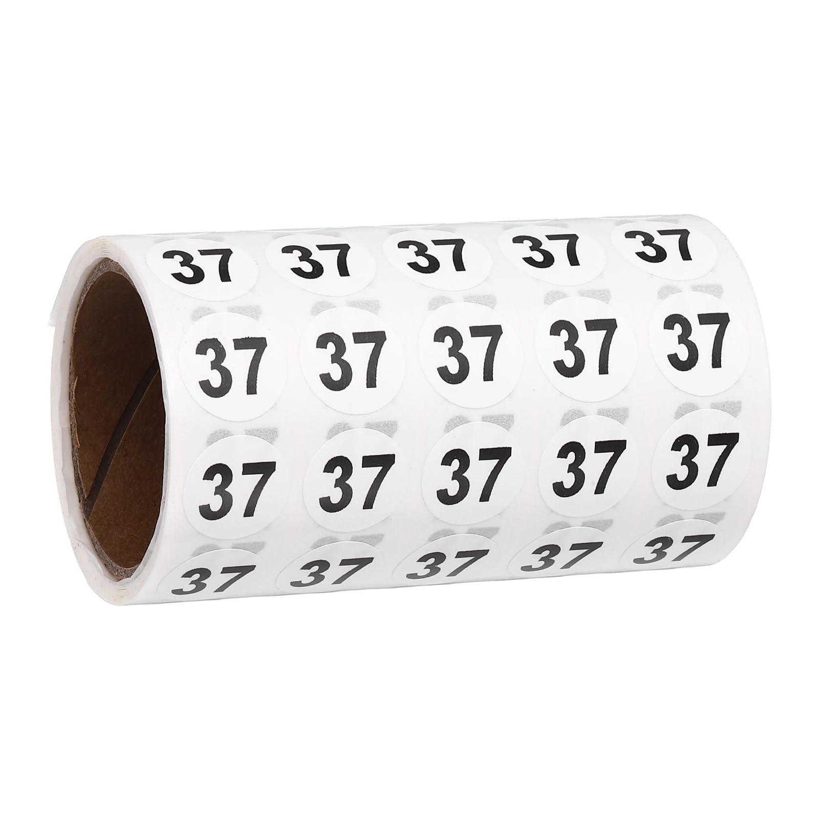 PATIKIL 1000pcs 0.6" Number Stickers, Number 37 Sticker Numbers Labels Round Small Vinyl Self Adhesive Label Circle Decals 1 Roll Dots for Photo Album Poster Organize Inventory, Black — image 1