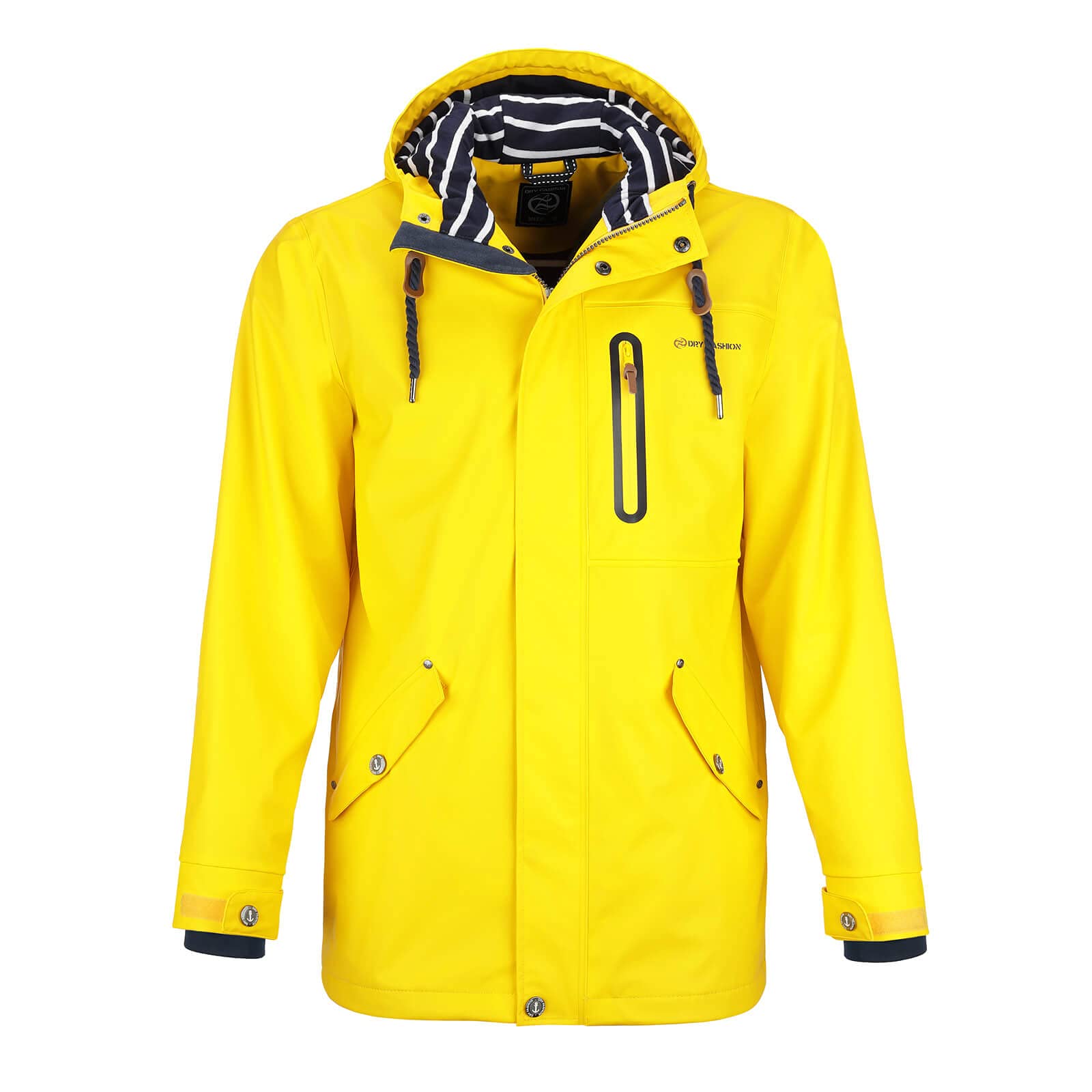 Dry Fashion Herren PU-Parka Lübeck - Regenjacke Herren Wasserdicht Winddicht Reißverschluss Outdoor Jacke Männer in Navy Größe M