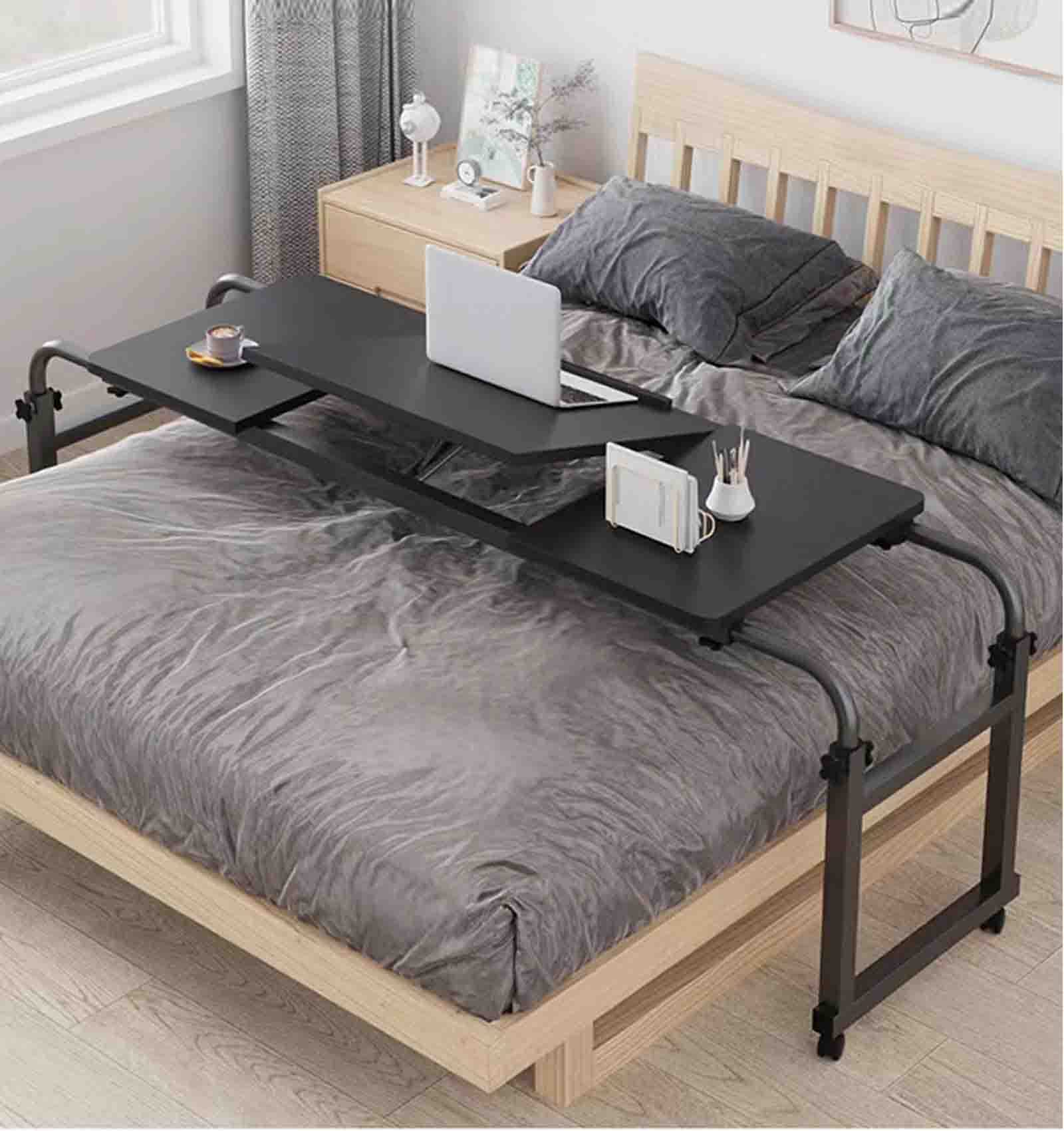 iumLeap Overbed Table with Wheels,Height & Length Adjustable Mobile Table 47 Inches Works As Laptop Cart Nursing Table Drafting Table