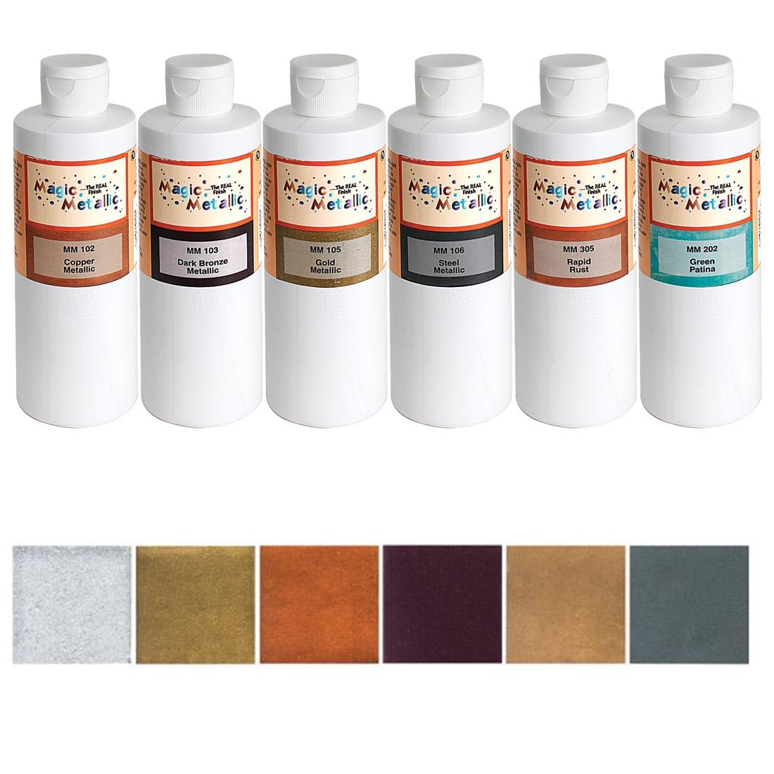 MaycoMagic Metallic Paint and Patina - Set of 6 Bottles