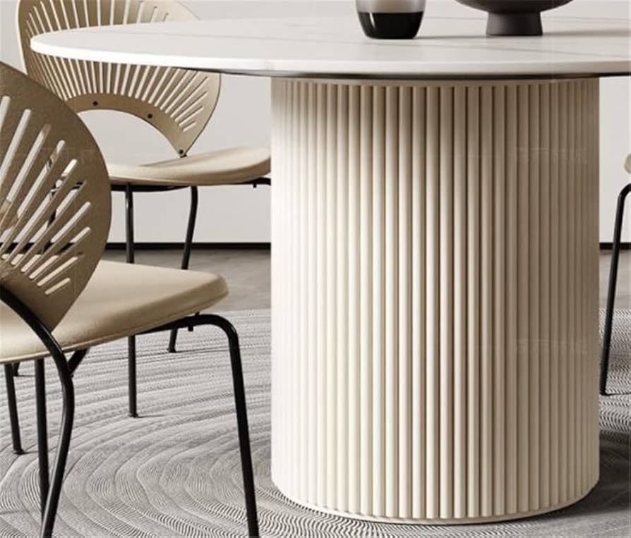 ◾️金髪◾️円形ダイニングテーブル 大理石風 大理石柄リビング