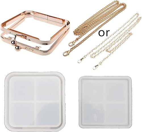 Molde de resina para bolsa de embrague Shaker, moldes de resina epoxi para bolsa de bricolaje (moldes + traje de cierre de cierre)