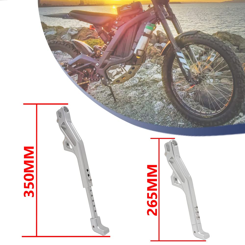 JFG RACING Cavalletto Laterale Regolabile Per Sur-Ron Light Bee X/S – Lega Alluminio CNC – Altezza 26,5-35 Cm – Arancione - 2