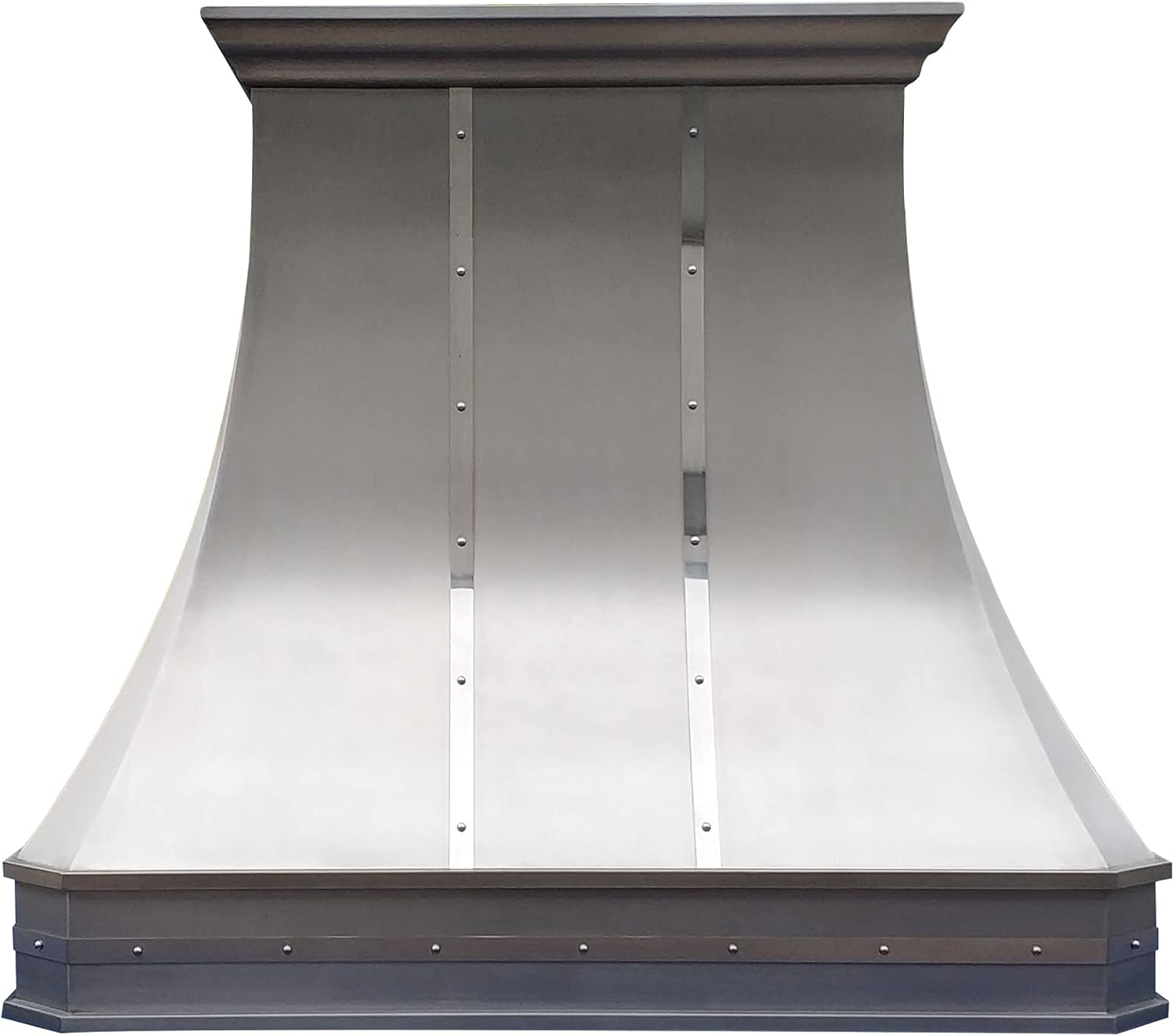 Stainless Steel Range Hood Wall Mount 30'' W,36'' H, CT Copper Tailor Custom Handmade Metal Kitchen Vent Hood, With 4-Speed Exhaust Fan & LED Light,SH3-C-2STR-M