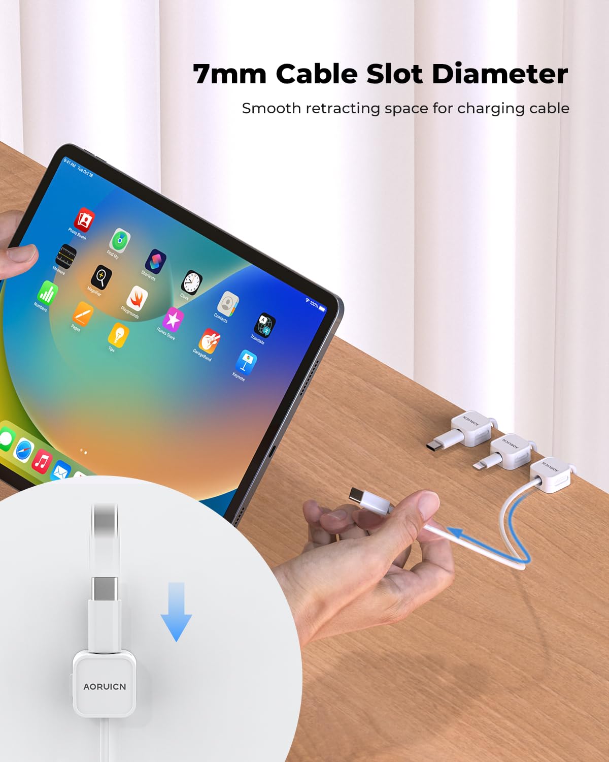 Paquete de 10 organizadores de cables para gestión de cables, clips magnéticos para cables, soporte de alambre adhesivo, ocultador de cables debajo del escritorio para mesita de noche,