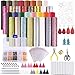 Produktbild MIAHART Leather Earring Making Kit 32-TLG. Kunstlederblätter mit Ohrhaken, Biegeringen, Schablonen, Quasten und Werkzeugen für die Herstellung von Ohrringen (6 x 8,3 Zoll)