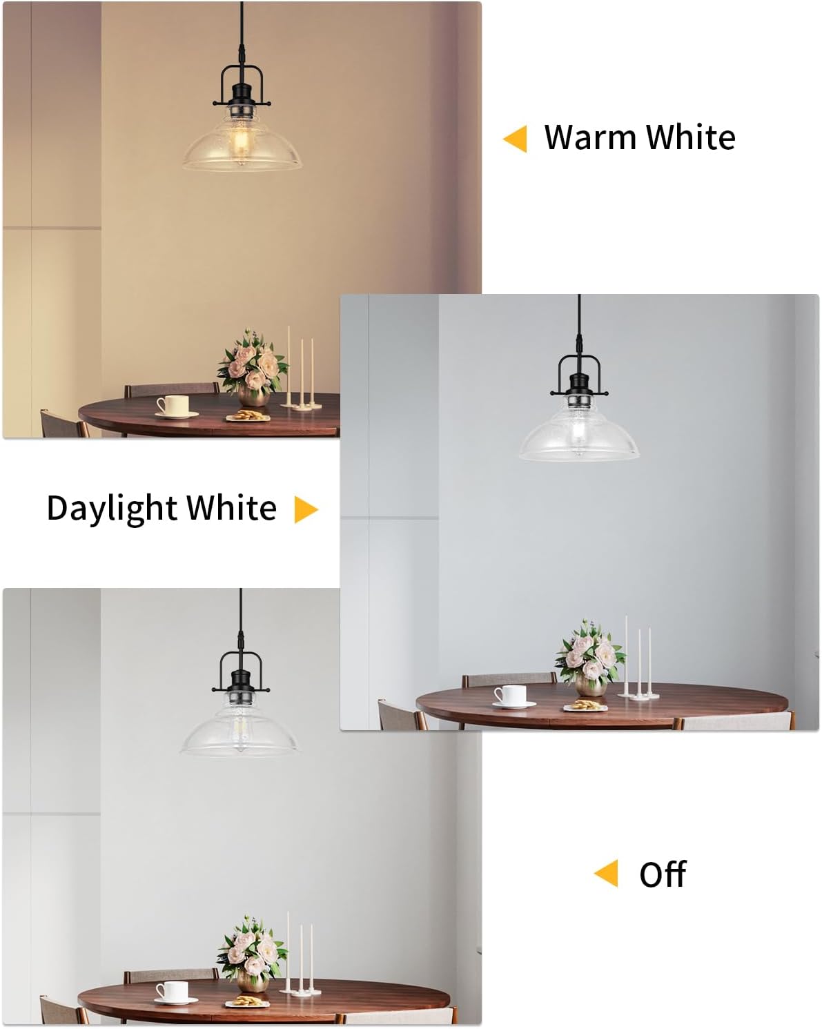 WILON Seeded Glass Pendant Lights Kitchen Island Lighting, Black Modern Farmhouse Pendant Light Fixture with E26 Base, Vintage Hanging Ceiling Lamp for Kitchen Sink Hallway Dining Room Entry Hall