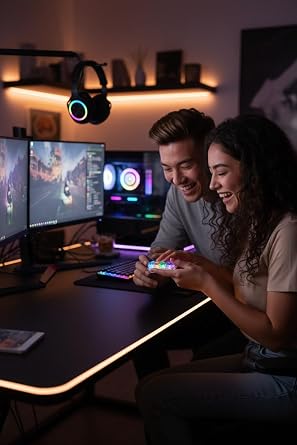 Busstier Işıklı Klavye Stres Giderici Anahtarlık, Mekanik Tuşlu Click Sesli RGB LED Işıklı Mini Klavye Anahtarlığı, Şeffaf Tasarım Taşınabilir Gamer Aksesuarı