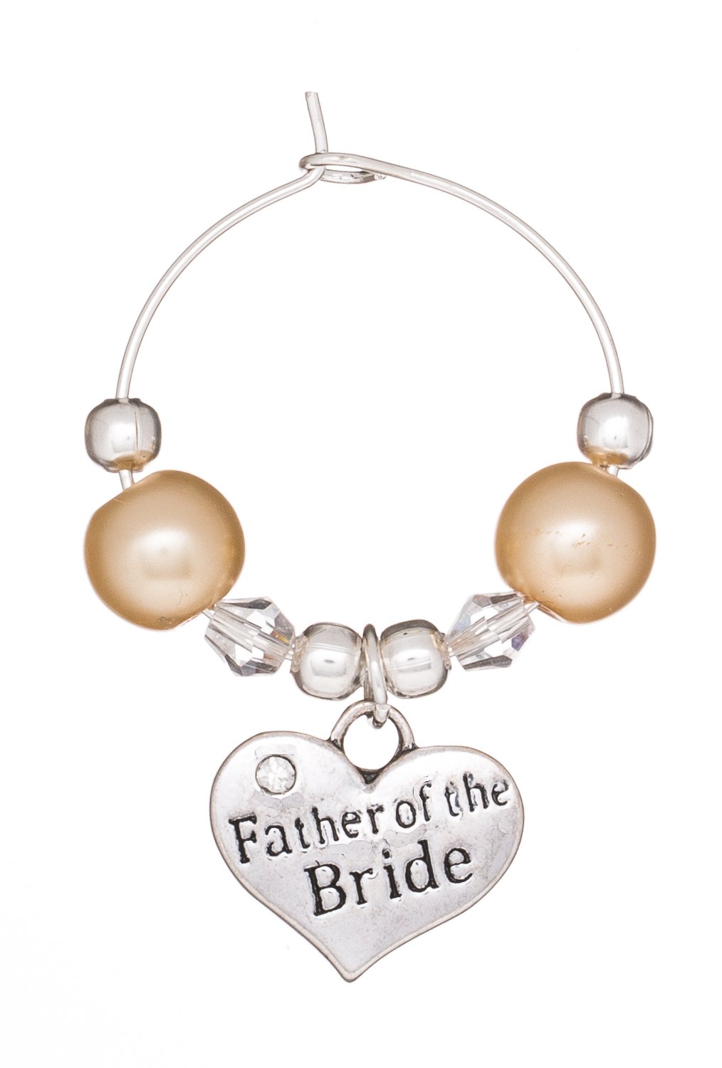 Libby's Market Place Multicolour Father Of The Bride Wedding Wine Glass Charm On A Gift Card