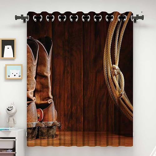 Cortinas para Habitacion Western Personalizar Decoración de Puerta Cortinas de Privacidad Cortinas para Ventanas de Cuarto Reductor de Luz (Ancho)