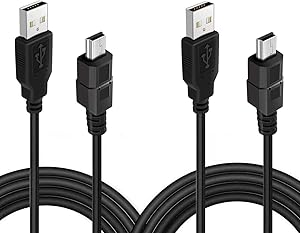2 Pack 3.2ft Canon Camera USB Cable Data Interface Replacement Cord for Canon PowerShot/EOS/DSLR Cameras and Camcorders (Type A to Mini 5-Pin Type B, Please Choose The Right Interface)