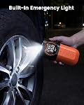 ETENWOLF S1 Gonfleur de pneus Portable Air Compresseur, 160PSI Air Pompe pour pneus de voiture, vélo, moto, boules, pompe à pneus à inflation rapide, pompe sans fil avec LED lampe & Mesure de pression numérique