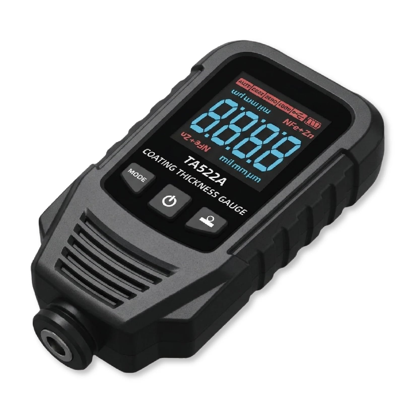 Grubościomierz ultradźwiękowy, Miernik grubości lakieru 0‑2000µm Cyfrowy miernik powłoki Automatyczny tester farby do żelaza aluminium cynku