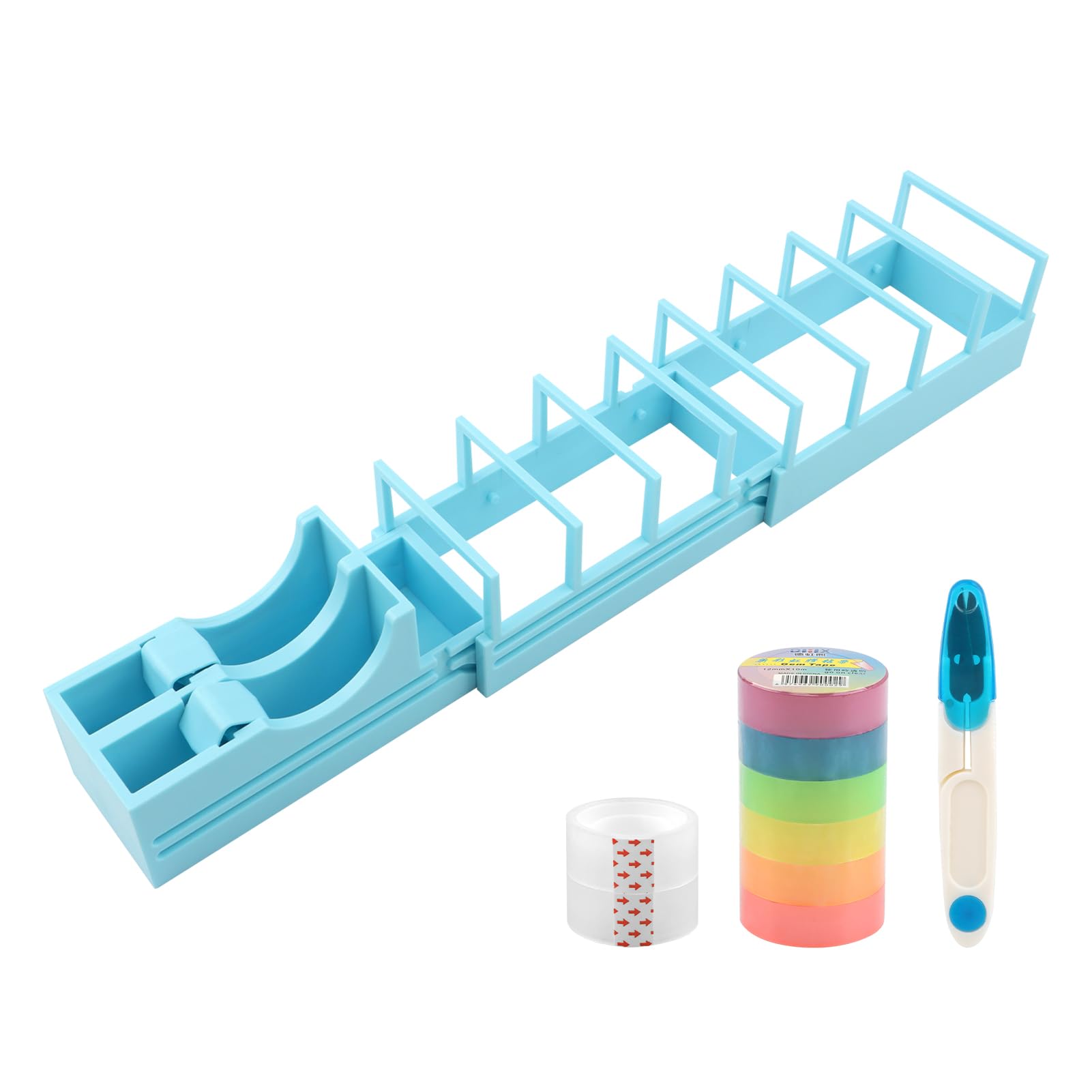 18 Strip Fast Tape Dispenser, Blade-Free Wrapping Paper Cutter and Tapes Dispenser, Double-Sided Tape Dispense r, Works with Standard for Gift Wrapping & Crafts, Christmas