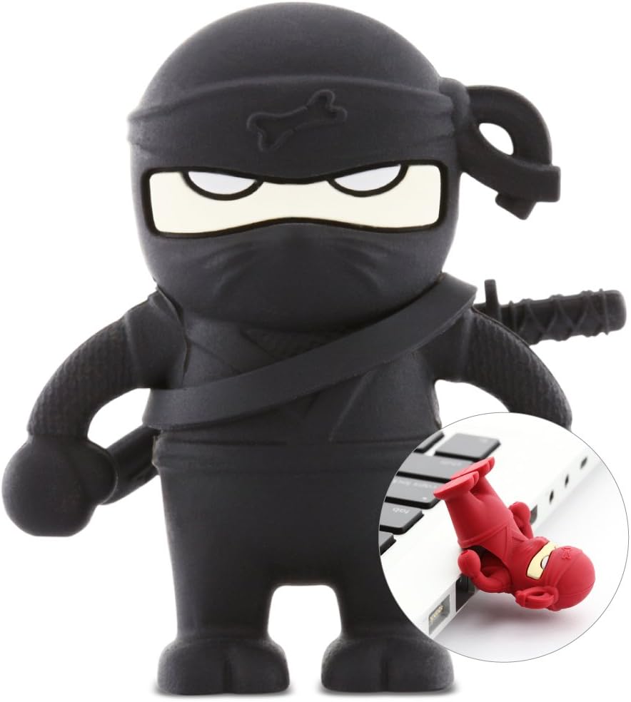 Bone Collection 32GB USB 3.0 Flash Drive, Cute Cartoon USB with Integrated Cap, Novelty Original Character Thumb Drive Memory Stick - Ninja
