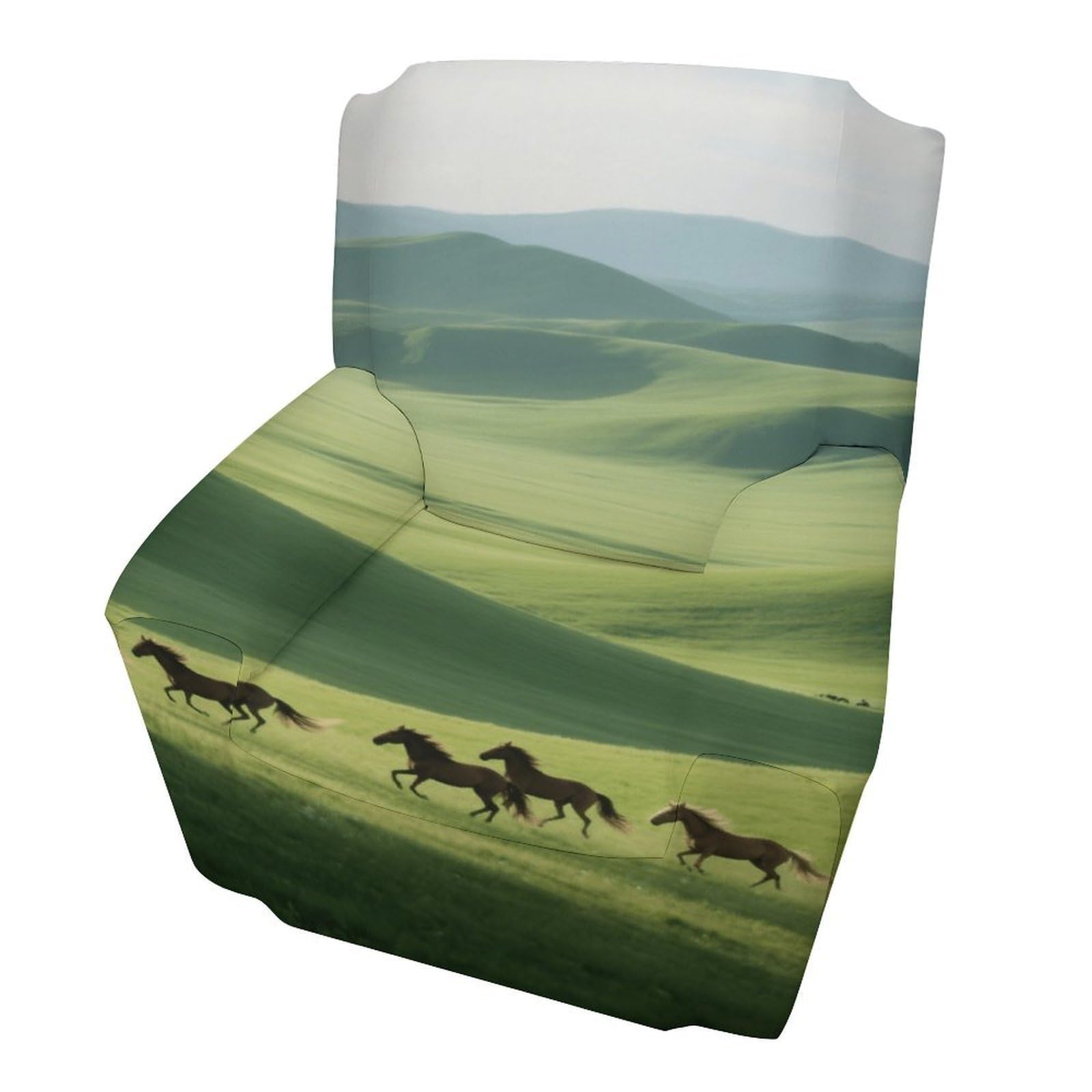Fekiloot Style Grassland Horses Couch Cover Sofa Cover Sofa Slipcover