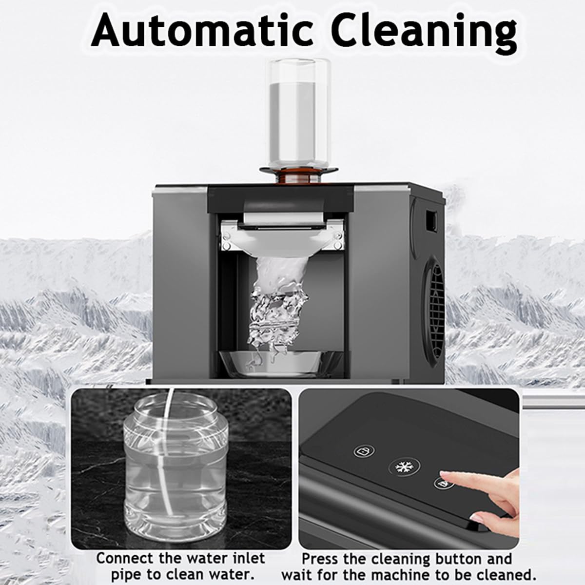 Trituradora de Hielo eléctrica para Hacer granizados con depósito de 750 ml y Bandeja recolectora para Preparar granizados en casa y en Fiestas.