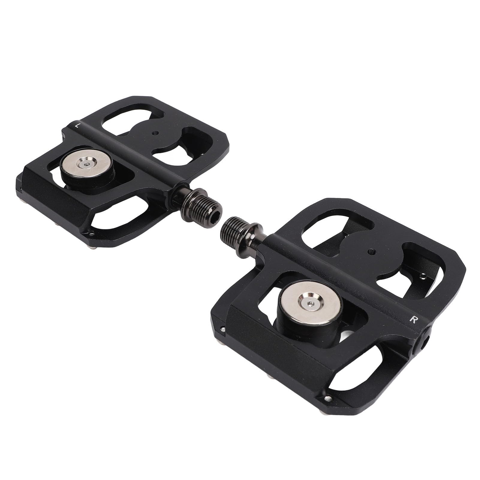 Pedales de bicicleta con rodamiento DU sellado, pedales de plataforma plana de aleación de aluminio con eje de acero y interfaz roscada universal