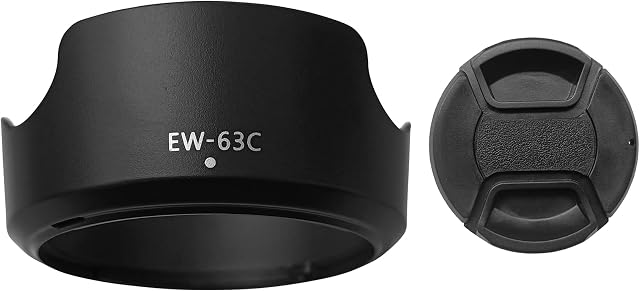 EW-63C Lens Hood+Lens Cap Cover for Canon EF-S 18-55mm f/3.5-5.6 is STM(Not for IS II),EF-S 18-55mm F4-5.6 is STM Lens, HUIPUXIANG 58mm Lens Capfor EOS D4000 D1300 D1200 850D 90D 80D 77D 70D 250D 200D