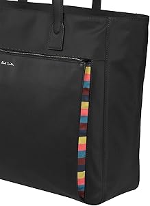 Amazon | [ポール・スミス] ナイロンブライトストライプトリム トート