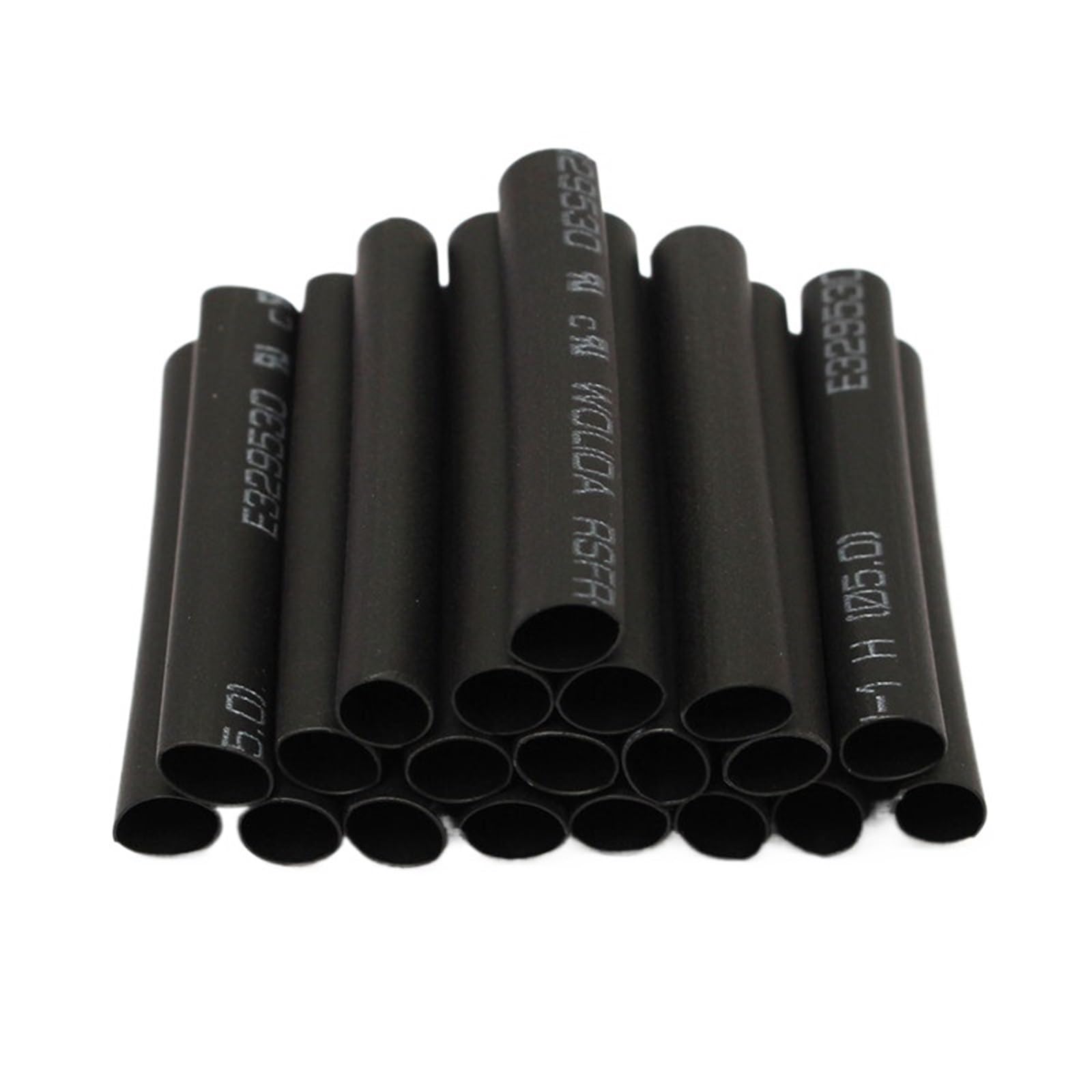 Lot de 127 gaines thermorétractables noires 2:1 en polyoléfine pour câbles