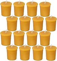 Vista 1 de Aglary 16PCS Pure Beeswax Votive Candles, Unscented, Naturally Lightly Honey Scented, 12 Hours Burn Time Each (Raw)