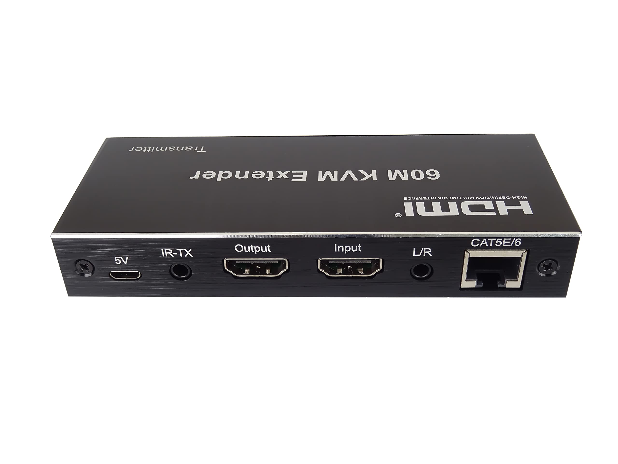 PremiumCord Extender HDMI KVM con 2 x USB Fino a 60 m con Audio Tramite Cavo Patch Cat5e/Cat6, Compatibile con Full HD 1080p 60Hz, alloggiamento in Metallo