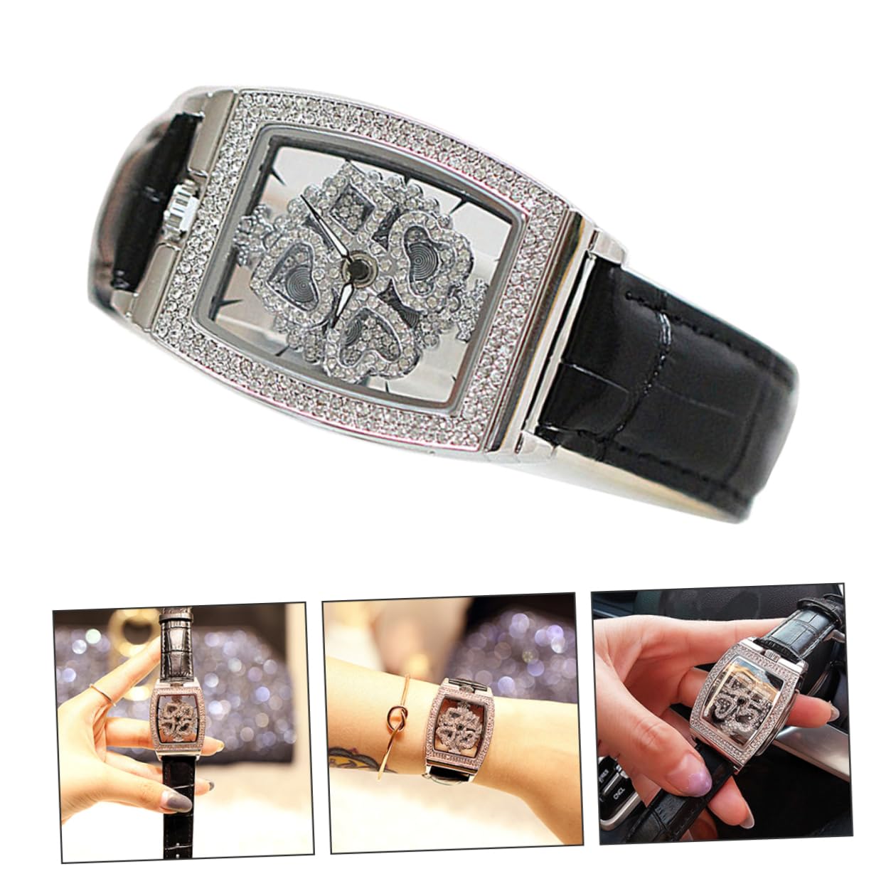 SHERCHPRY 2 Piezas Reloj De Mujer Miss Reloj De Cuero Acero Inoxidable Negocio