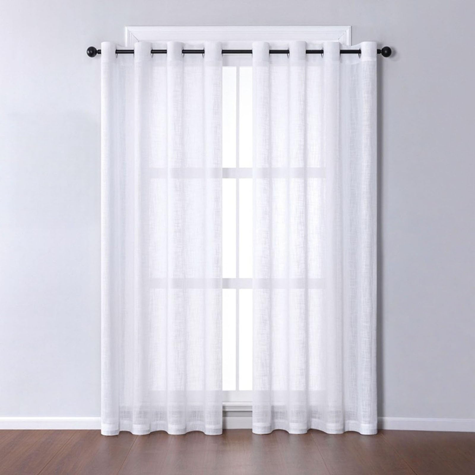 Rideaux Voilage 260 x 155 cm Semi-Transparent, Luxurious Doux, Lisse, Elegant Vintage Rideau Voilages pour Salon et Chambre Terrasse Cuisine Bureau, Blanc