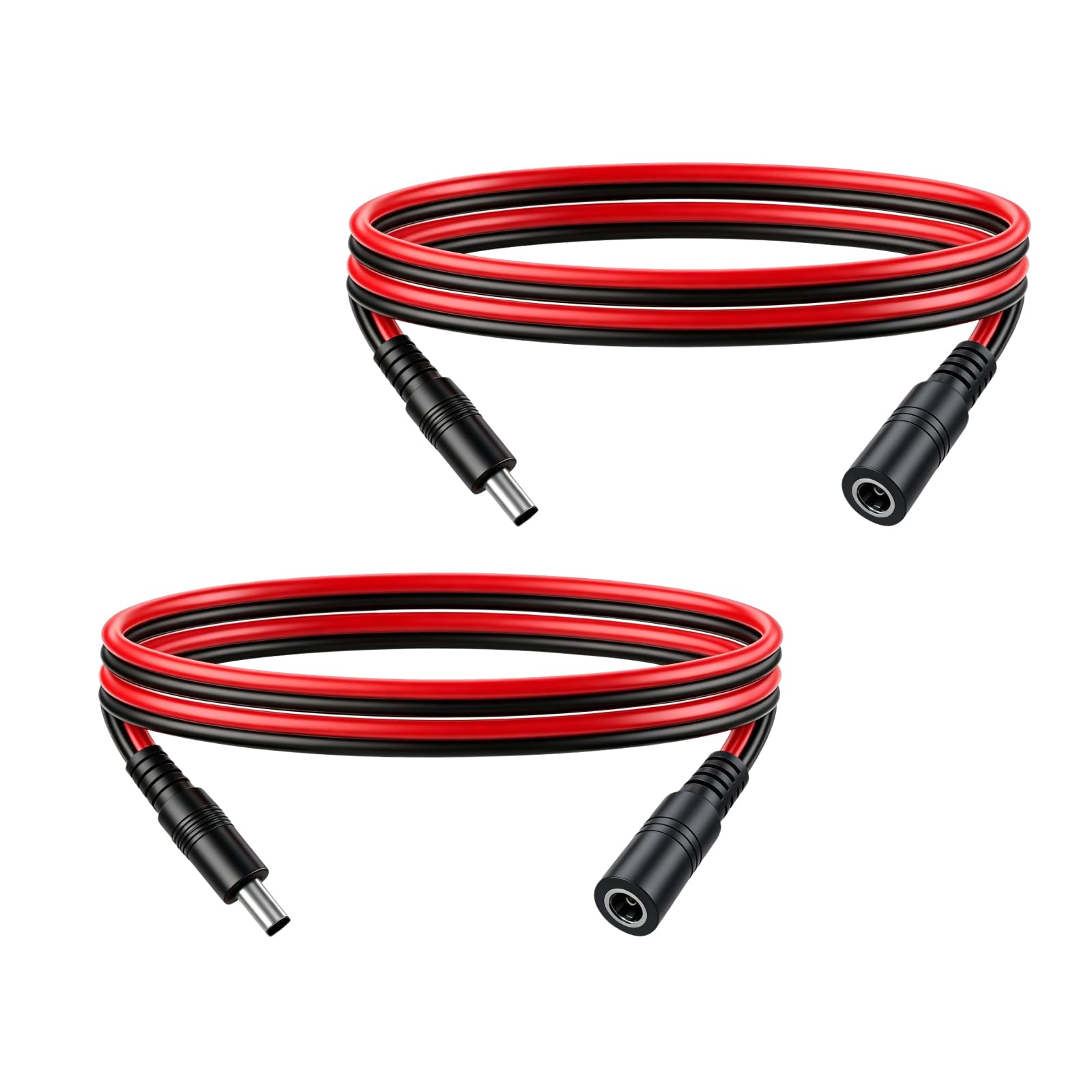 3.3FT 5.5mm×2.1mm DC Power Extension Cord 14AWG Male to Female Connector 5521 Connector for LED Strip Outdoor Power Supply Solar Panel 2pcs
