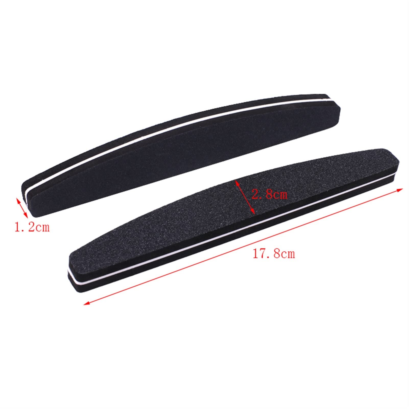 Nagelfeile,Nail Buffer, 50 Stück Polier- und Schleiffeilen, Blockschwamm, Boot, Nagelkunst-Pufferpolitur, schwarze Nagelfeile 100/180(Lime)