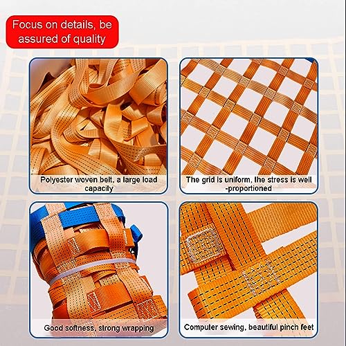 Generisch Lastenaufhängenetz – Gurtband zur Ladungssicherung, verstellbare Gurte, Starkes, tragfähiges Hebenetz, sicheres, hängendes Nylon-Hebenetz (Größe: 1,5 x 1,5 m/Maschenweite: 10 cm/Tragfähi