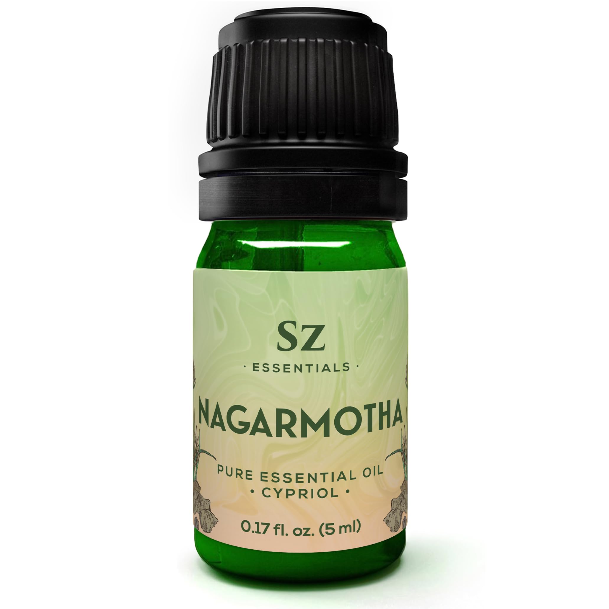 Nagarmotha Essential Oil (Cyperus Scariosus/Cypriol) - 100% Pure & Undiluted - Deep, Earthy and Woody Scent with Smoky & Spicy Undertones - Therapeutic Grade & Vegan - 0.17 oz (5ml)
