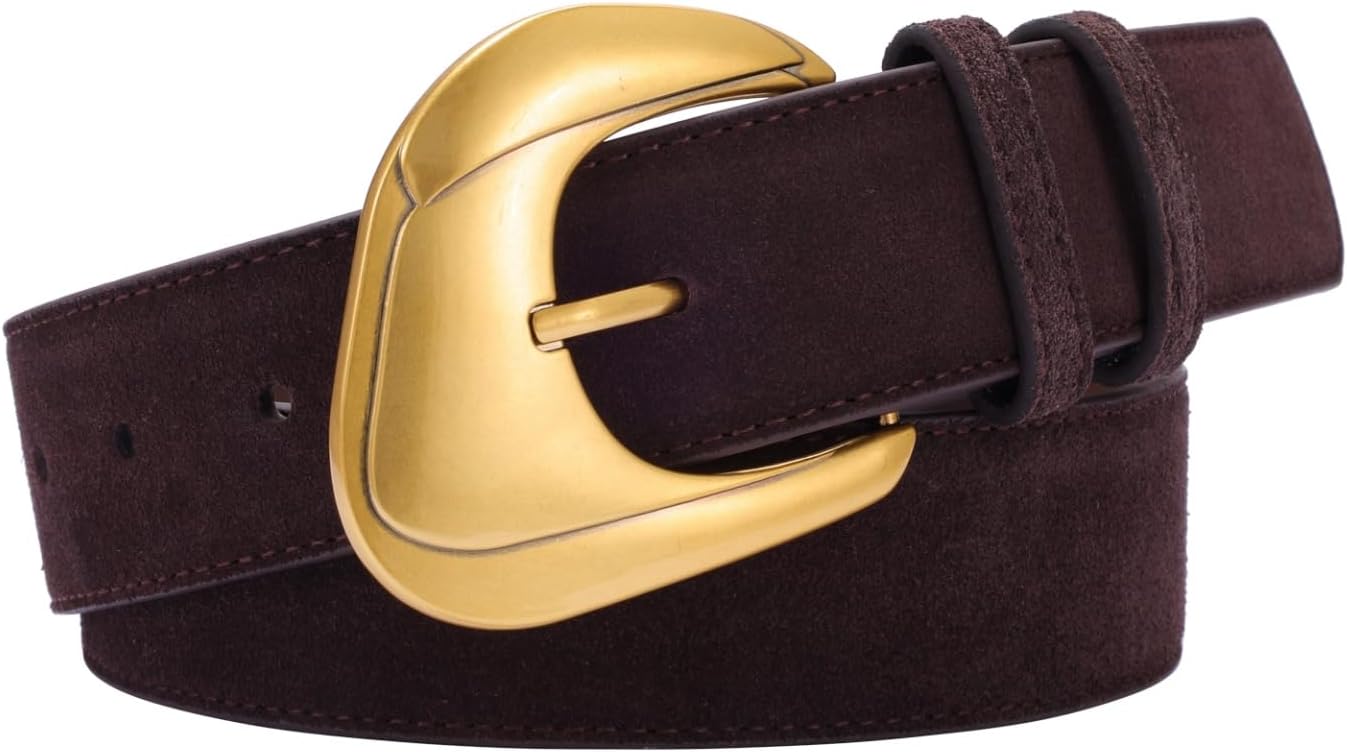 Women's Wide Suede Belt, Buckle