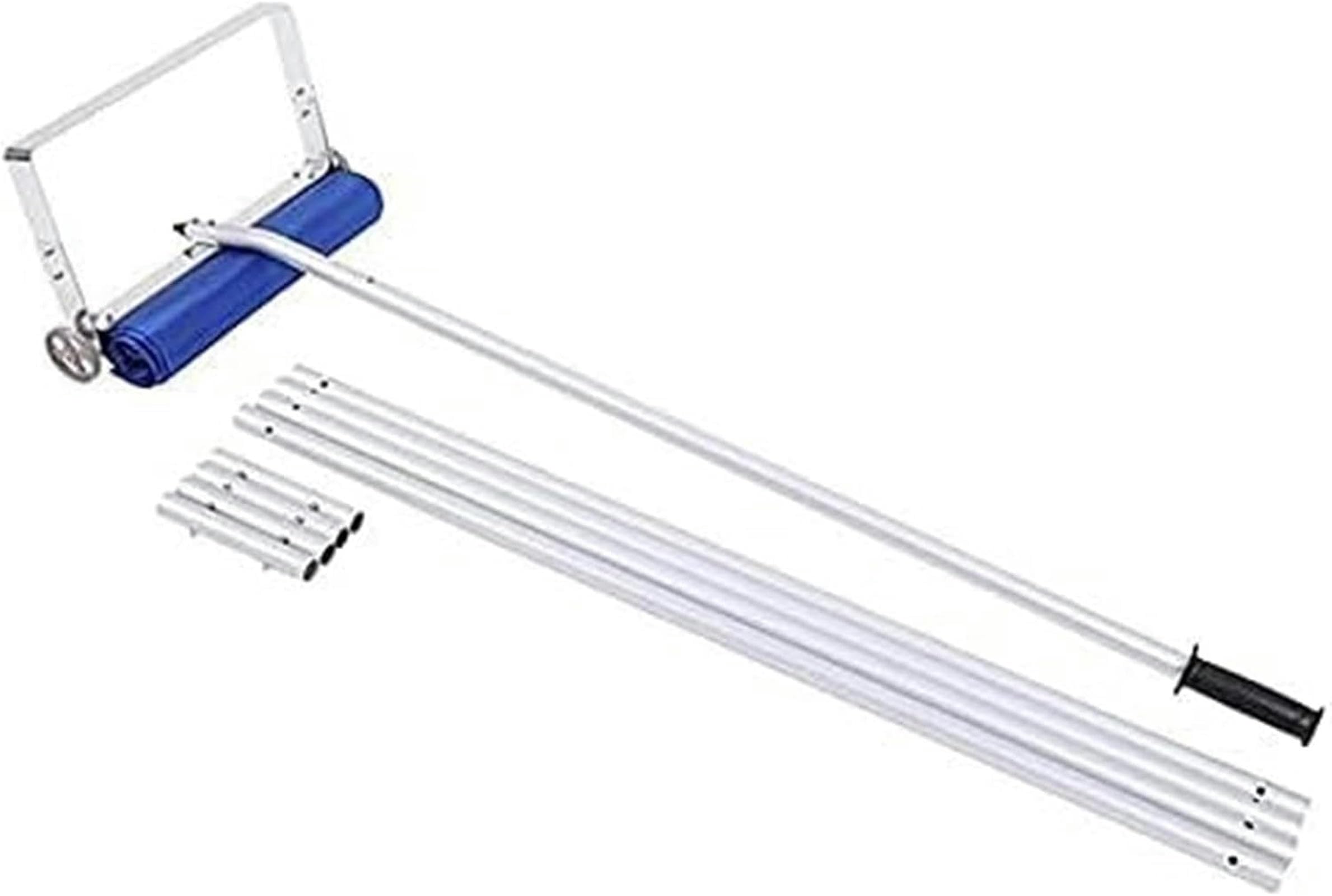 Râteau à neige extensible avec cadre en aluminium léger et tête en tissu pour déneigement de véhicule et de maison