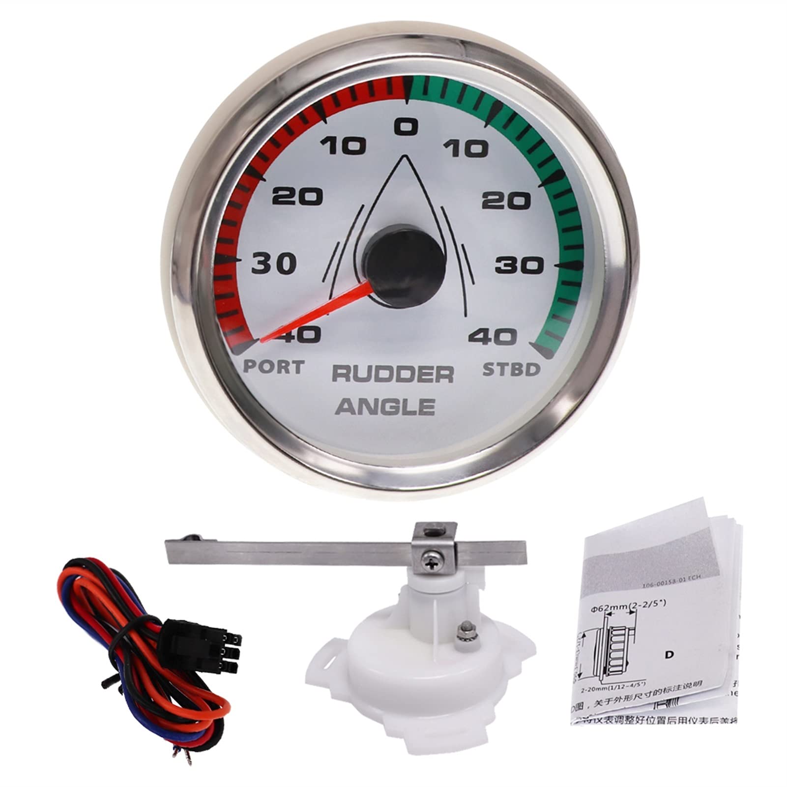 Buy DONCK Fuel Gauge Boat Marine 85mm Rudder Angle Indicator 0190 ohm with Rudder Angle Sensor