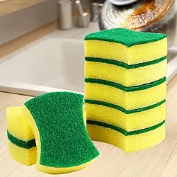 Pacote com 8 esponjas de cozinha resistentes, esponja dupla face que não arranha, para lavar louças, panelas de limpeza, panelas - almofadas de prato sem cheiro