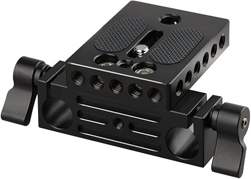 CAMVATE Placa base de cámara con bloque de riel de 0.591 in para sistema de soporte de riel de varilla de 0.591 in - 1236