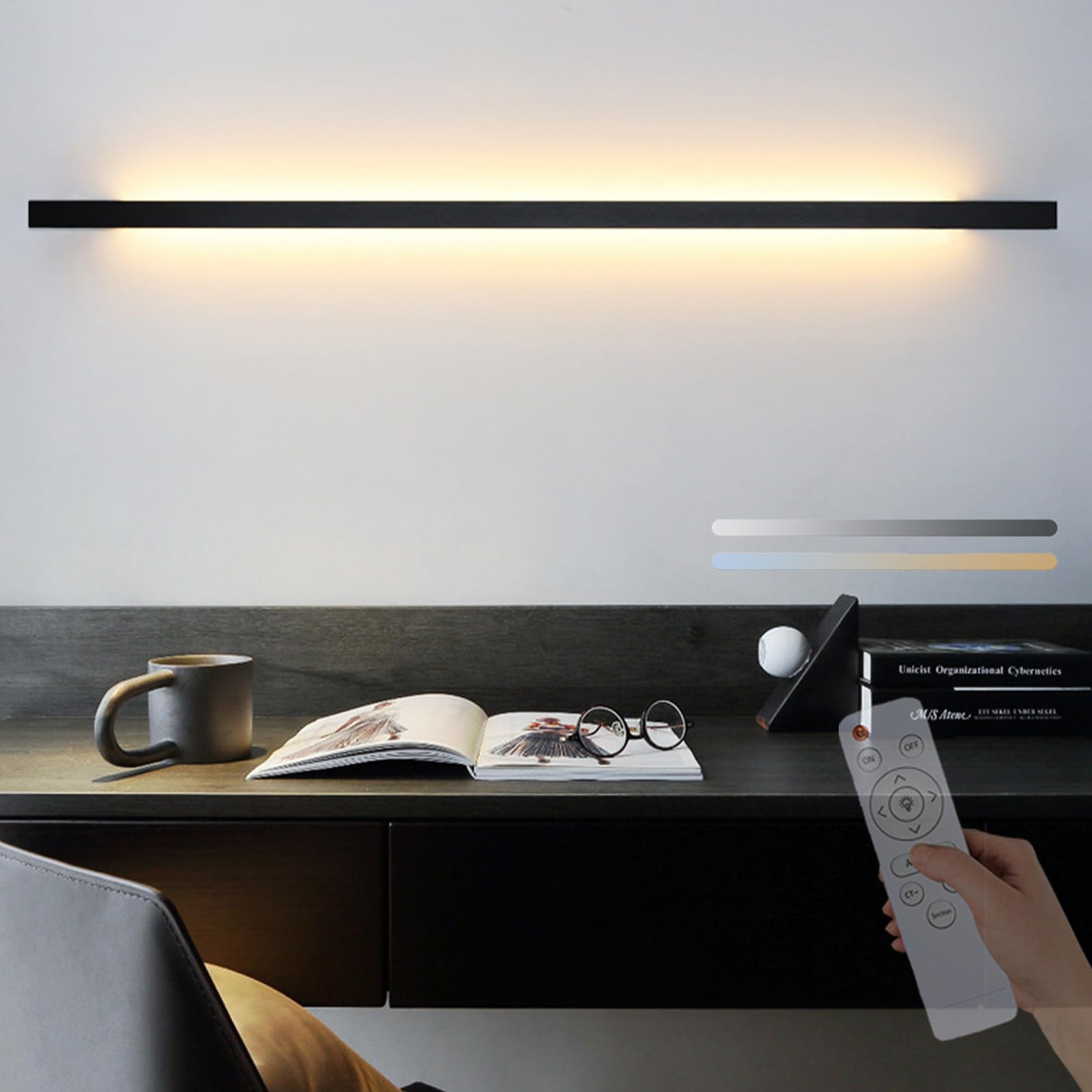 Aplique de pared LED de 80cm regulable para evitar fatiga visual 8