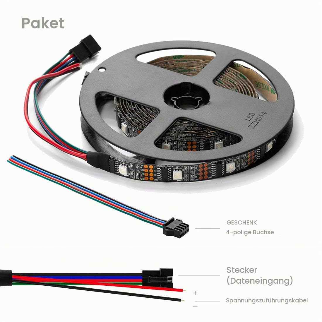 BTF-LIGHTING Adressierbare individuell WS2801 5050 SMD RGB 4M 32 LEDs/m