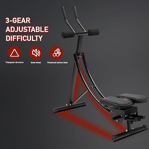 Miniatura 3 de Máquina abdominal, equipo de entrenamiento AB para ejercicio abdominal y entrenamiento de fuerza, máquina abdominal ajustable para entrenamiento de