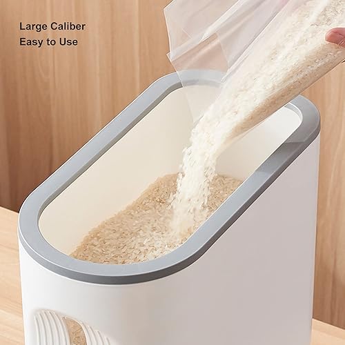 Miniatura 5 de Fabater Dispensador de arroz, contenedor de grano grande con taza medidora, contenedor de arroz sellado transparente, organización de cocina y