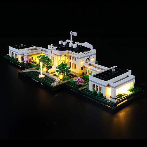 BRIKSMAX Kit de iluminación LED para arquitectura La Casa Blanca, compatible con el modelo de bloques de construcción Lego 21054, no incluye el