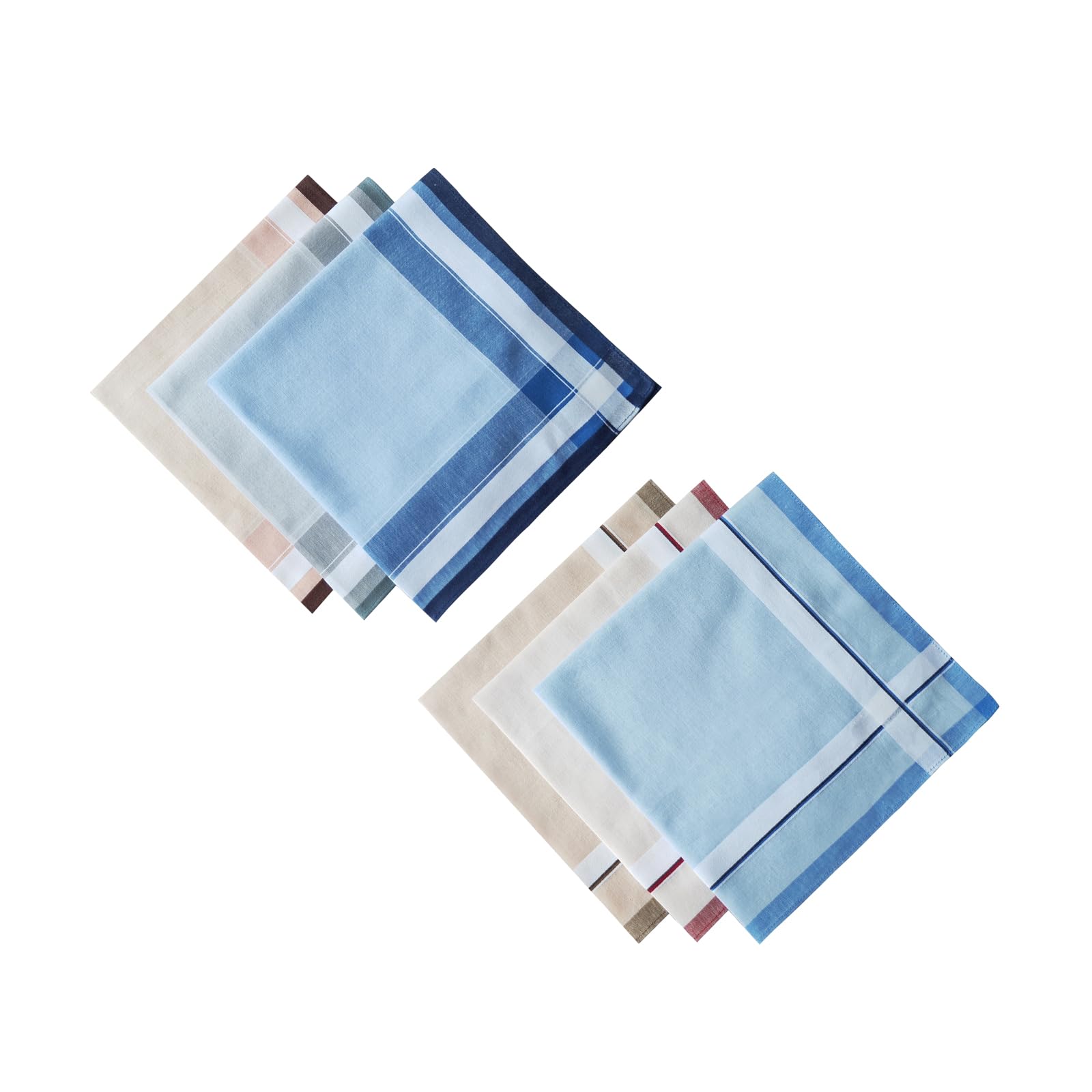 Kalttoy 6pcs Men ' s Handkerchiefs Cotton Fabric Classical Type Absorbent and Long Time Use 40x40cm for Formal Occasion Hankies Men ' s Handkerchiefs