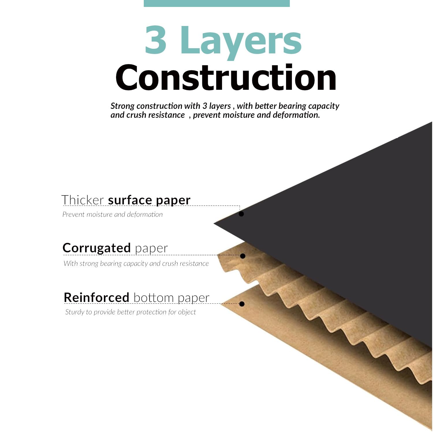 PACKAGING HERO Premium Cardboard Postal Boxes, 20 x 15 x 5 cm (approx. 7.9 x 5.9 x 2 inches), Black Gift Boxes for Packaging, Shipping Box Mailers, Pack of 10. - Image 3