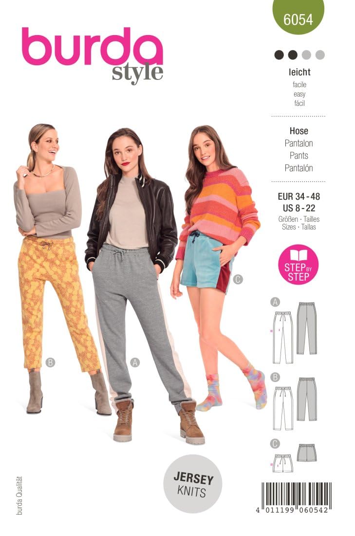 Burda Style Sewing Pattern B6054 Misses' Joggers or Shorts